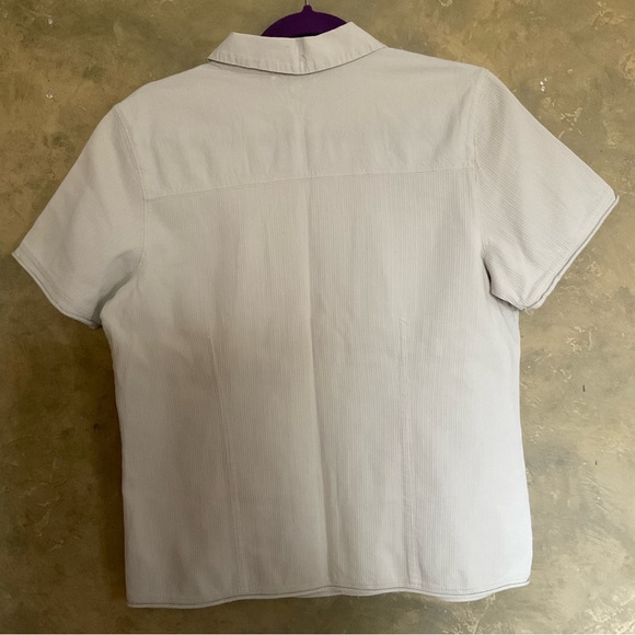 Cotton Ginny Mixed Cotton Short Sleeve Button Down Top - Picture 4 of 5